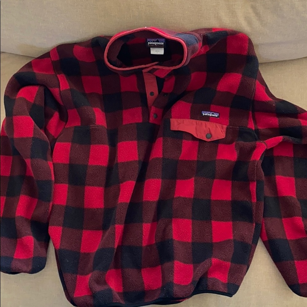 Patagonia Synchilla - Red Checkered Large